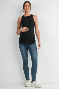 Black Maternity + Nursing Layered Tank Top