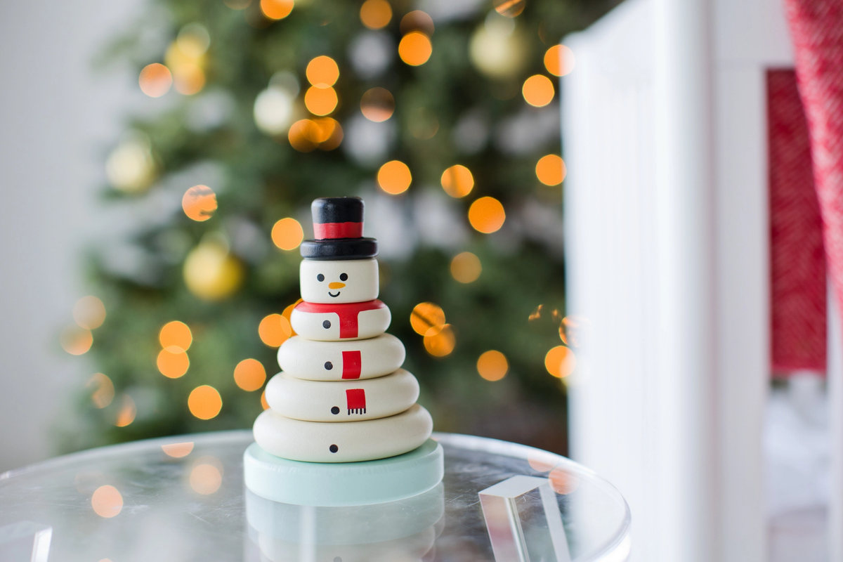 Wooden Snowman Stacking Toy