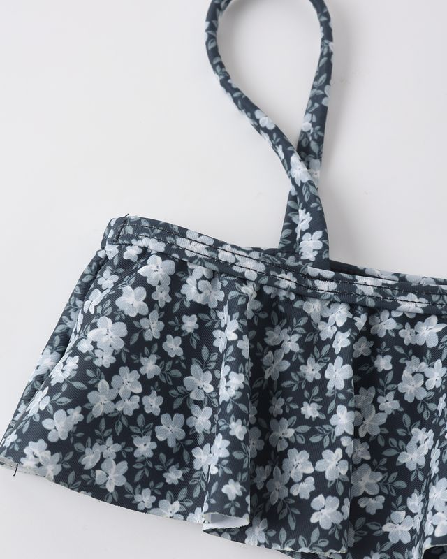 Navy Floral Skirted Bikini