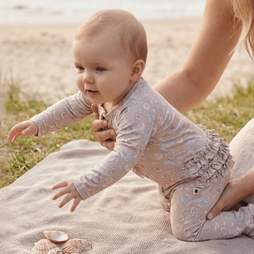 Sandy Beach Bamboo Ruffle Sleeper