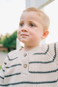 Charcoal Stripe Knit Sweater