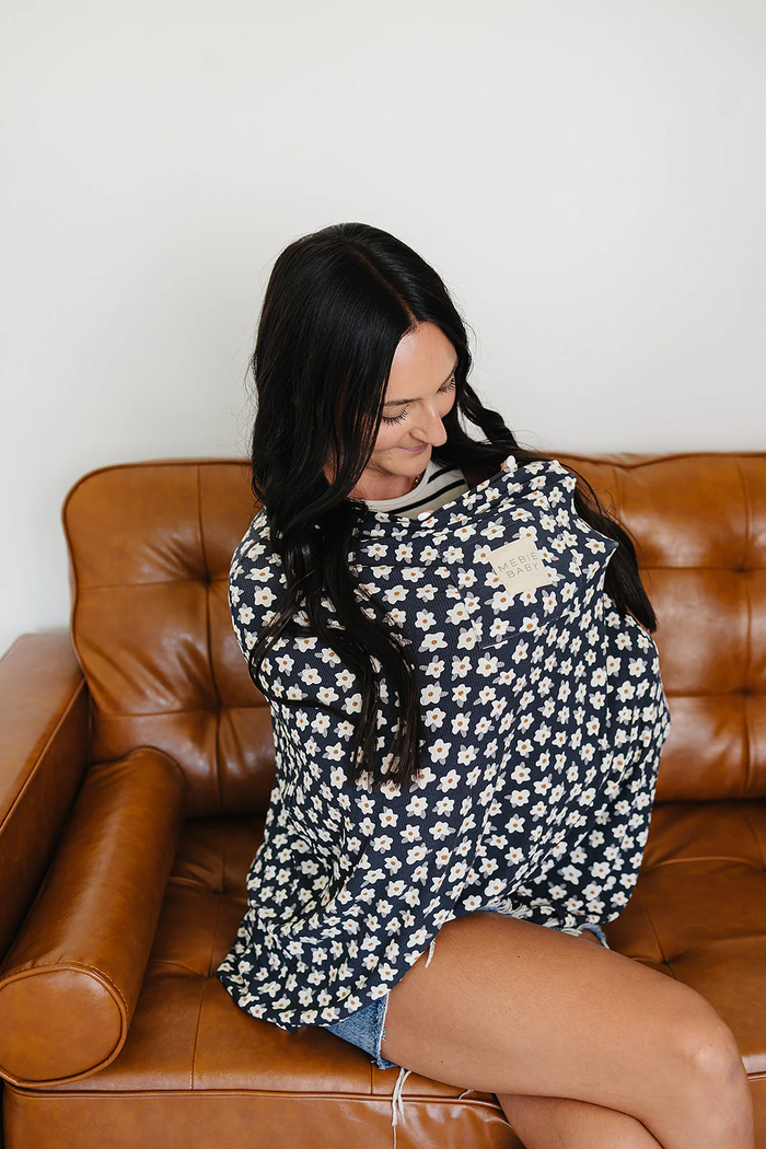 Navy Daisy Bamboo Multi-Use Cover