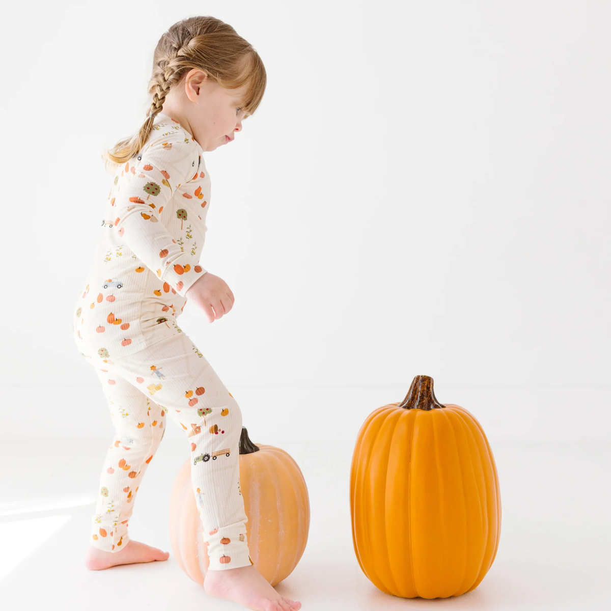 Pumpkin Patch Small Ribbed Pajama Set