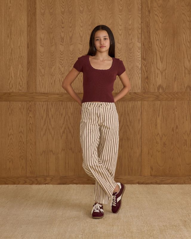Tween Burgundy Scallop Tee