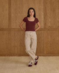 Tween Burgundy Scallop Tee