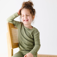 Olive Small Ribbed Pajama Set
