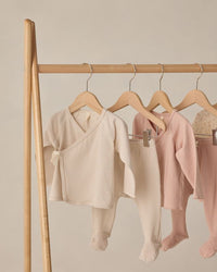 Blush Wrap Top + Footed Pant Set