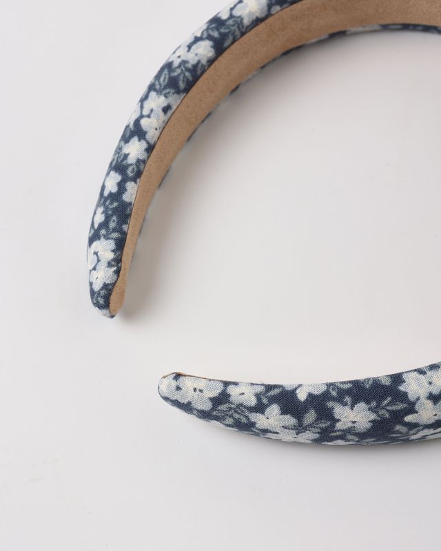 Navy Floral Padded Headband