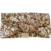 Brown Floral Bamboo Head Wrap