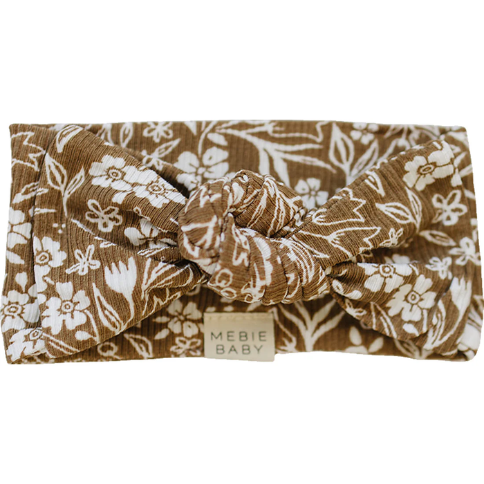 Brown Floral Bamboo Head Wrap