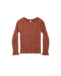 Ruby Ditsy Ribbed Long Sleeve Top