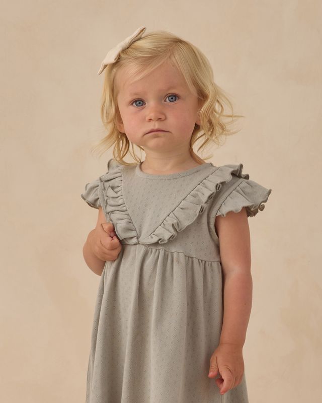 Sage Pointelle Ruffle Dress