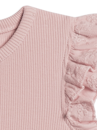 Rose Maggie Ribbed Ruffle Bodysuit