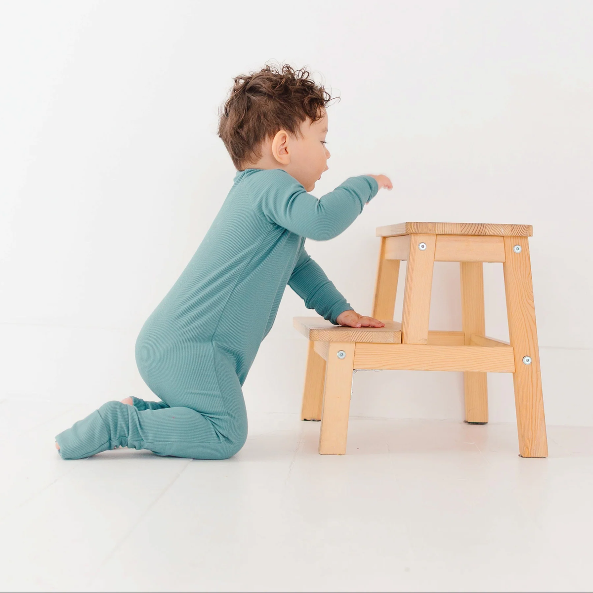 Glacier Blue Bamboo Zip Romper