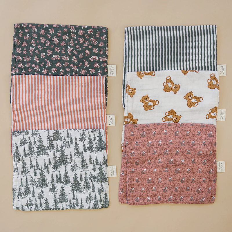 Olive Bloom Burp Cloth