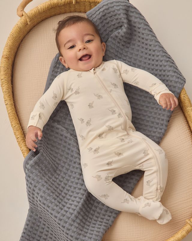 Elephants Bamboo Zip Footie