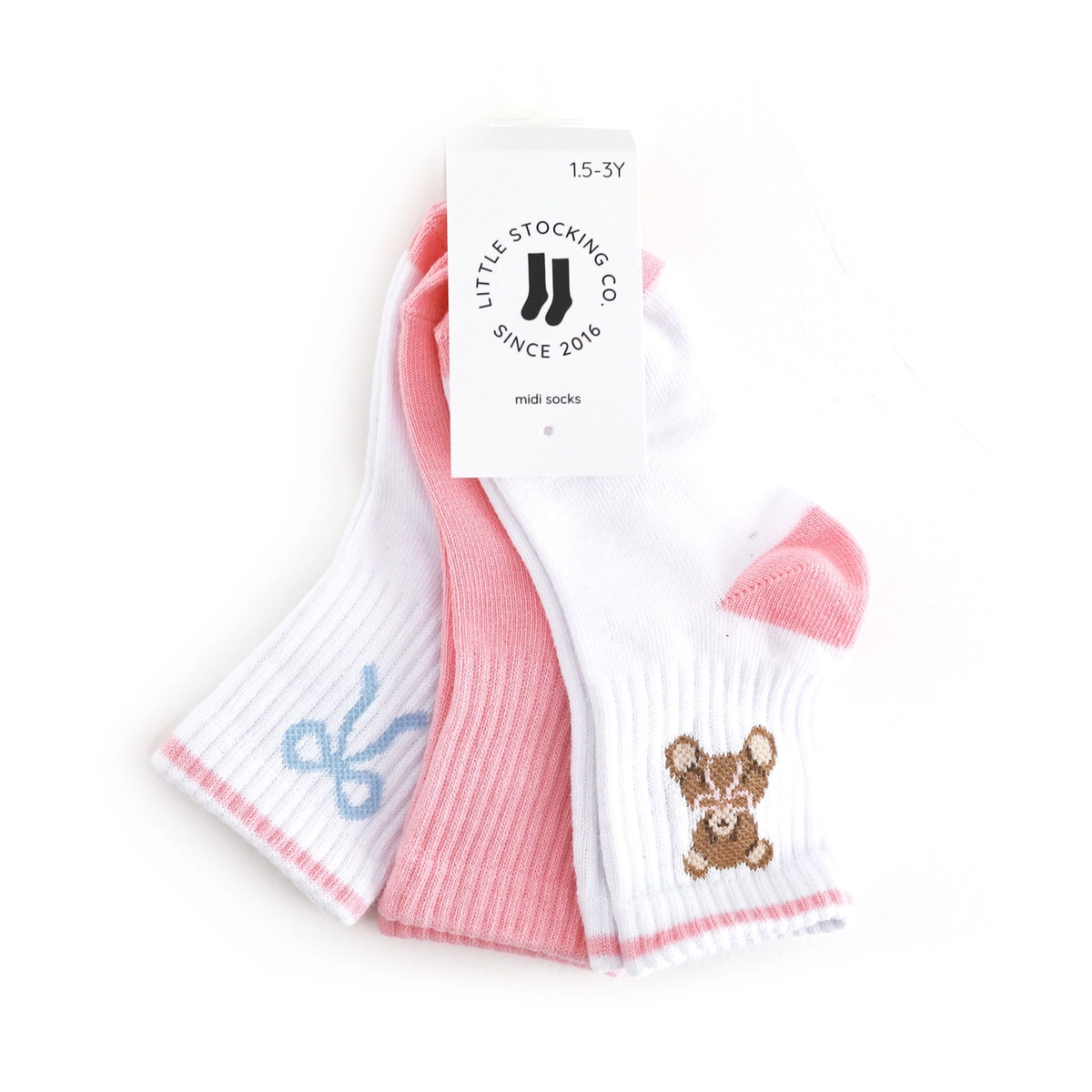 Teddy Bow Crew Socks