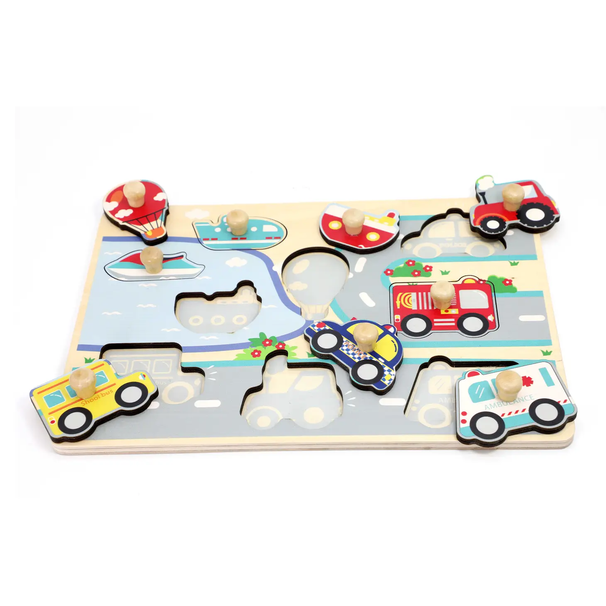 Vehicle Peg Wooden Puzzle