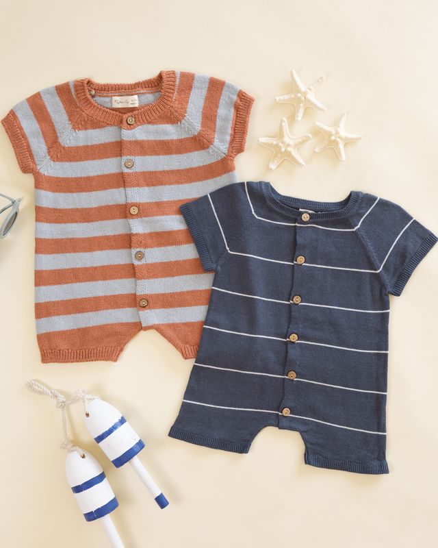 Navy Stripe Liam Knit Romper