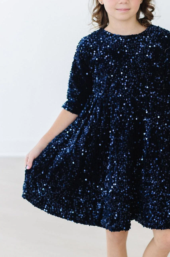 Navy Sequin Dress