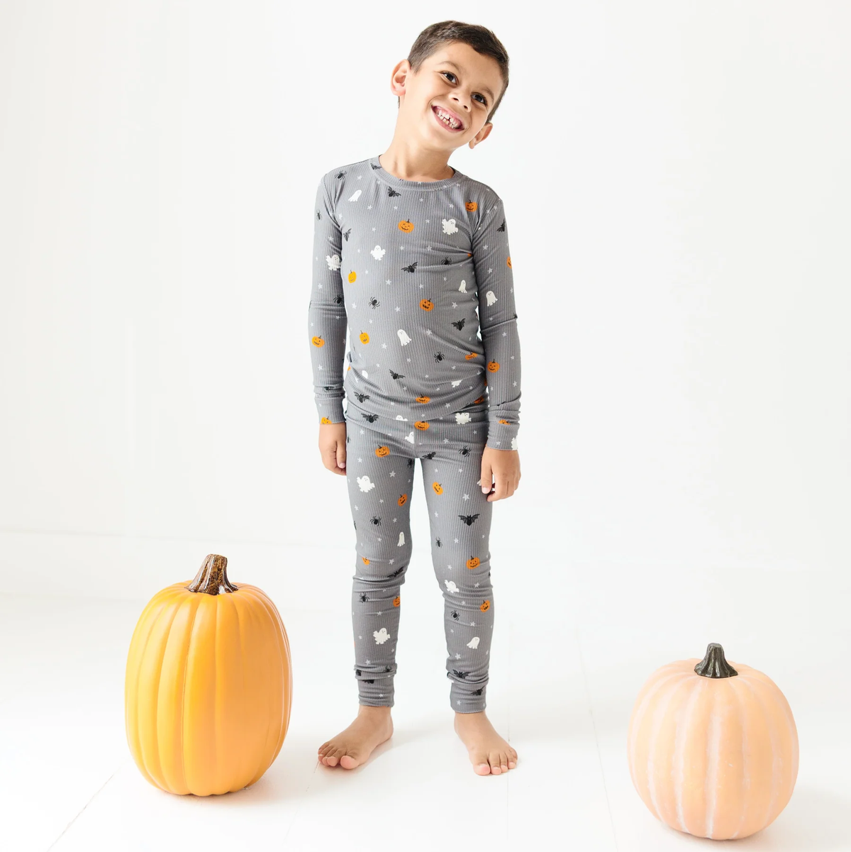 Halloween Boo Crew Small Ribbed Pajama Set