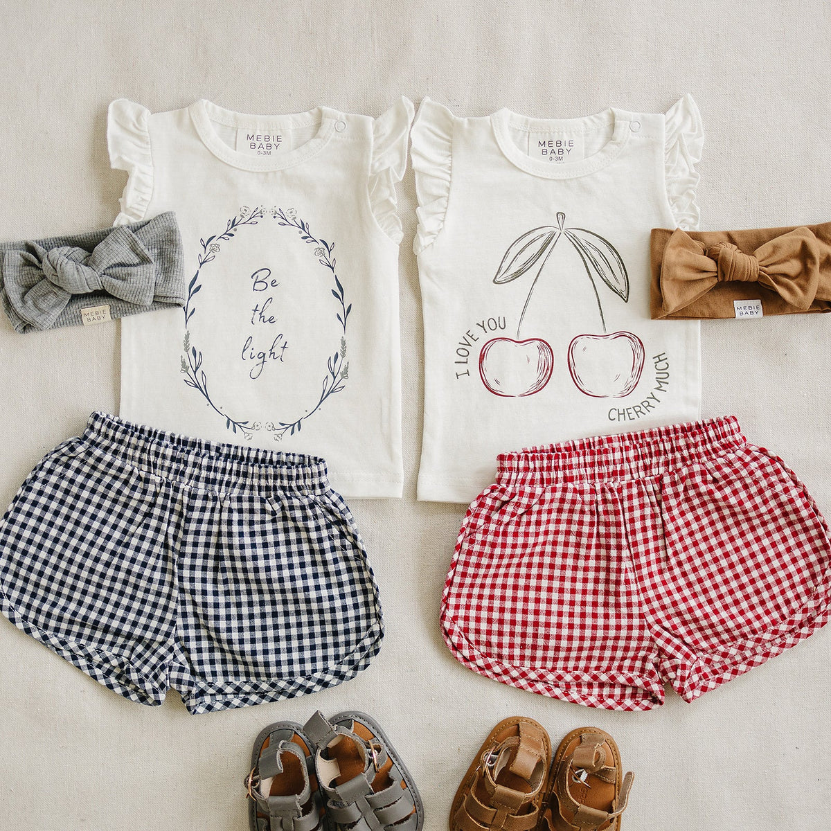 Navy Gingham Shorts