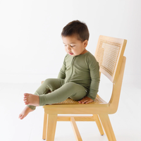 Olive Small Ribbed Zip Romper