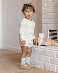 Natural Scalloped Cardigan