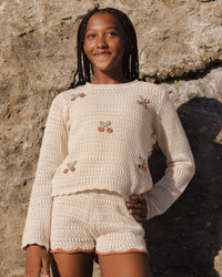 Cherries Crochet Pullover