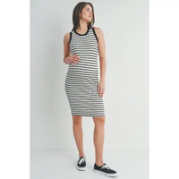 Black Striped Knit Dress