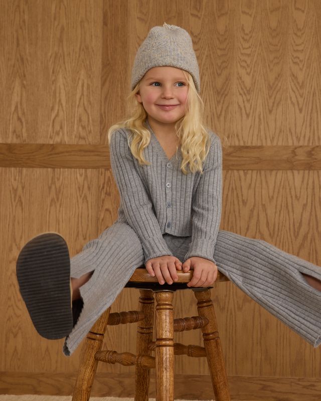 Dusty Blue Knit Button Top