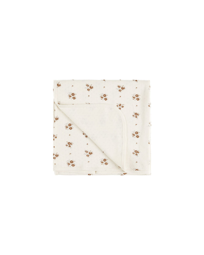 Autumn Flora Pointelle Baby Blanket