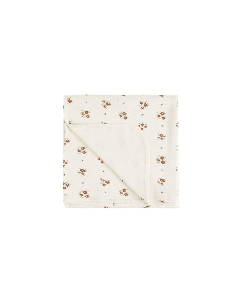 Autumn Flora Pointelle Baby Blanket