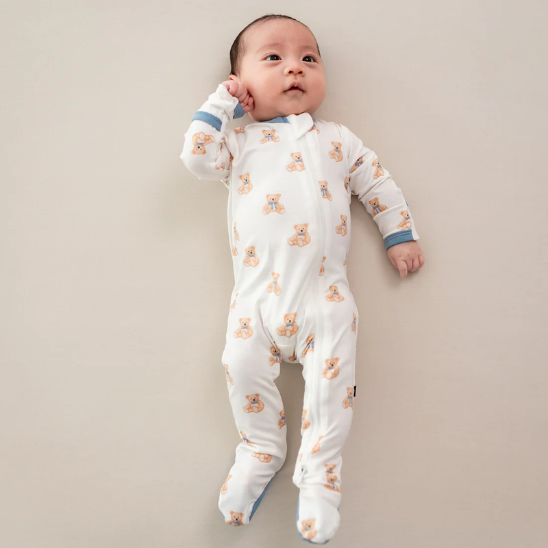 Teddy Bear Zippered Footie