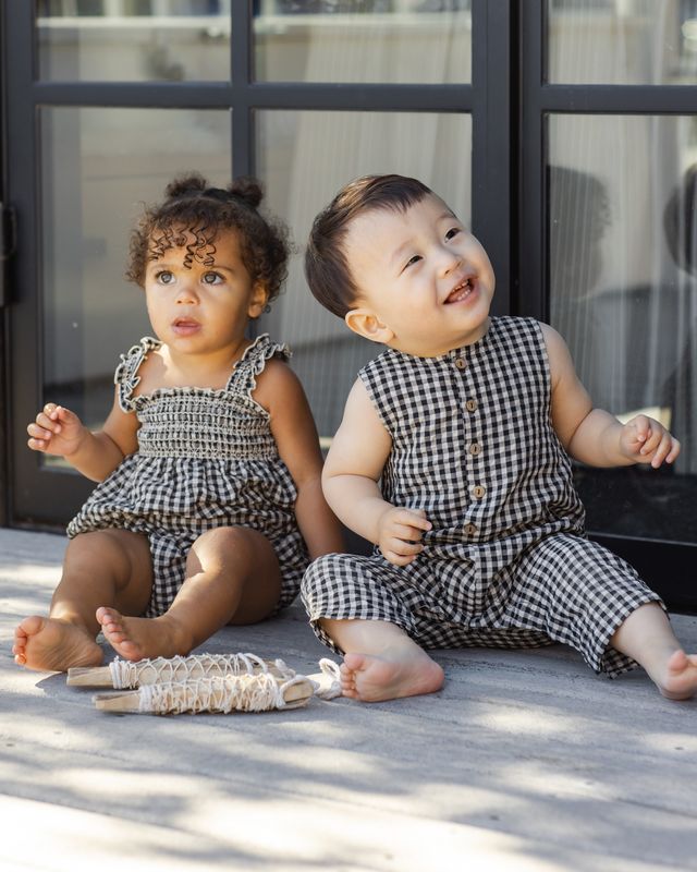 Black Check Julia Romper