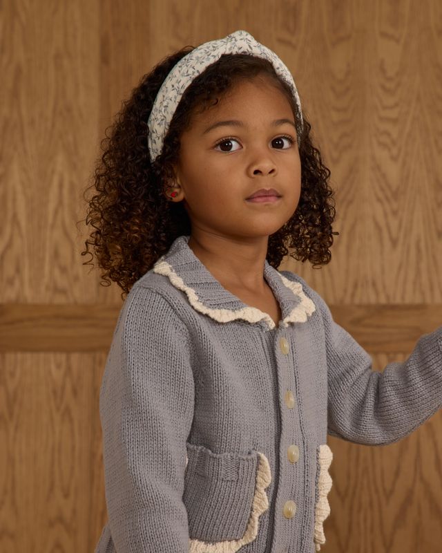 Dusty Blue Collared Cardigan