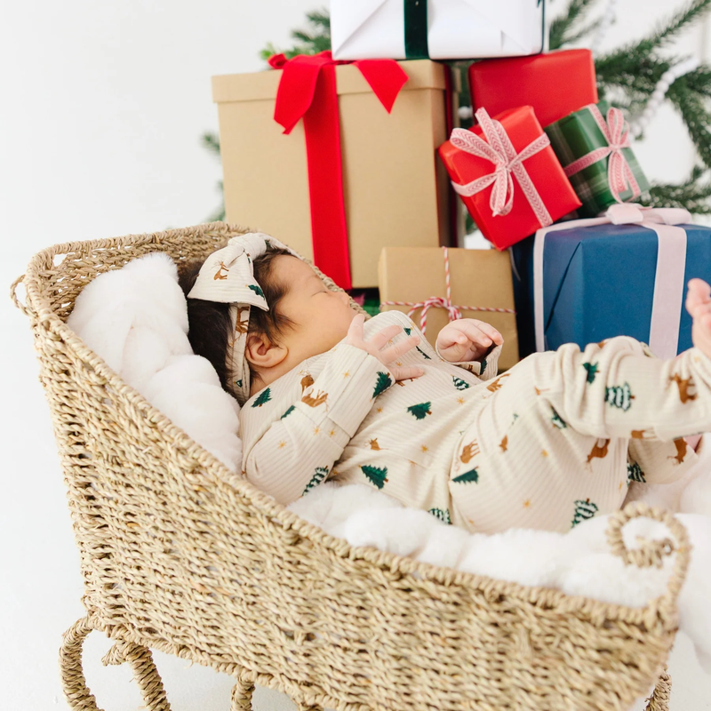 Reindeer Forest Bamboo Zip Romper