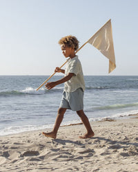 Green Gingham Collared Short Sleeve Shirt