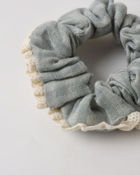 Green Gingham + Bloom Scrunchie Set