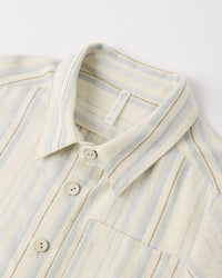 Sea Stripe Collared Short Sleeve Shirt