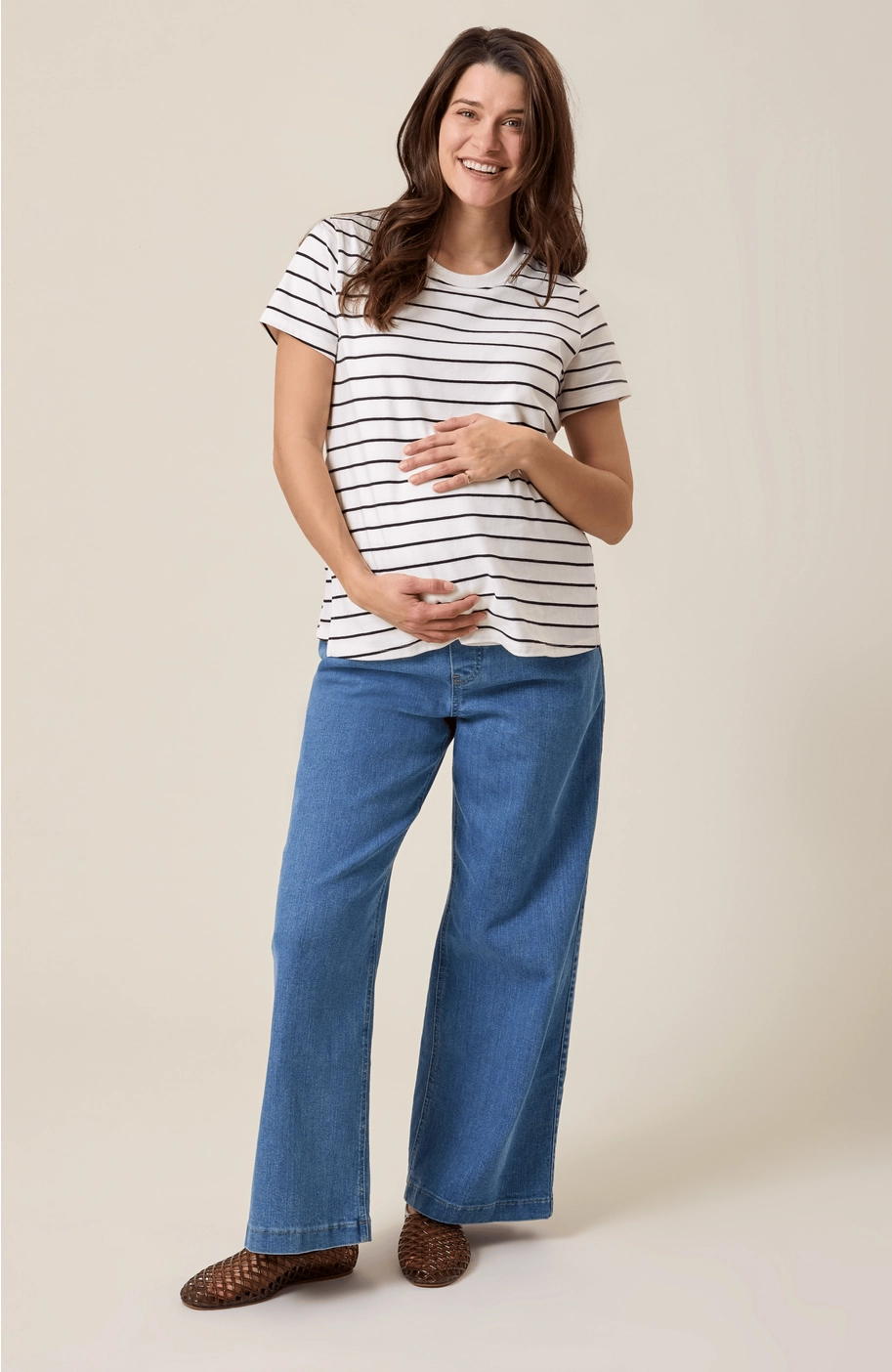 Drawstring Wide Leg Maternity Jean