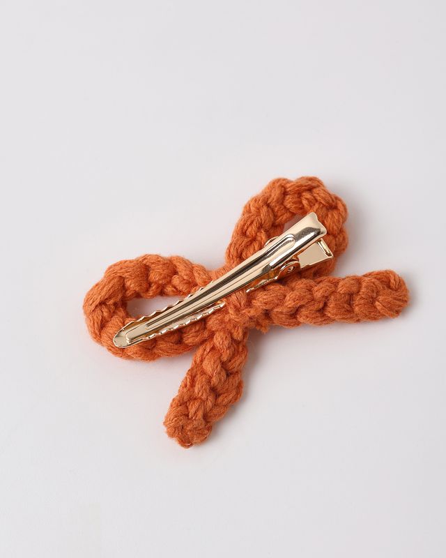 Poppy Crochet Bow Clips