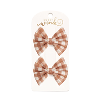 Gingham Tulle Bow Clips