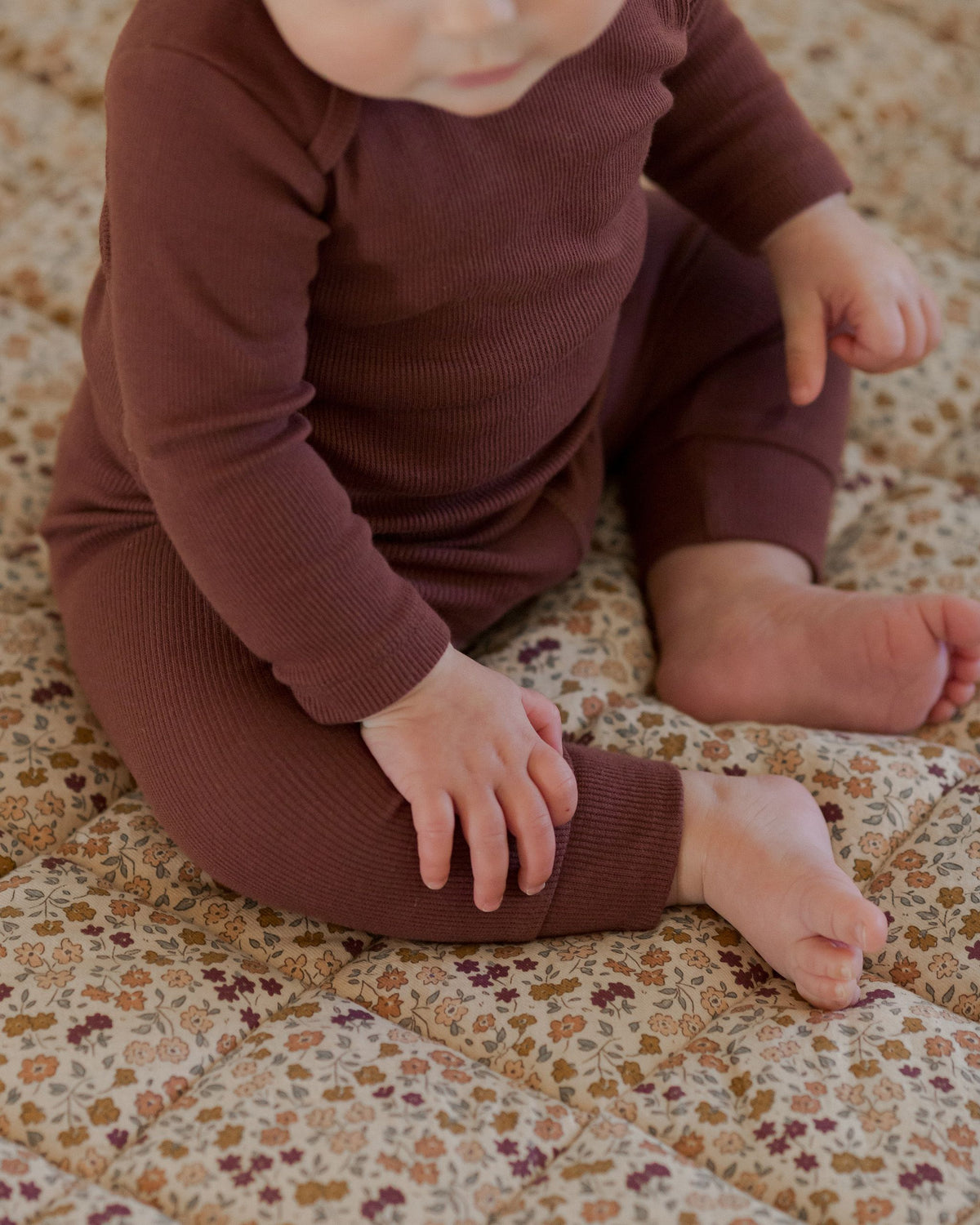 Plum Ribbed Tee + Legging Set