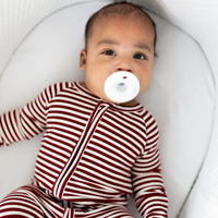 Red Stripe Zip Romper