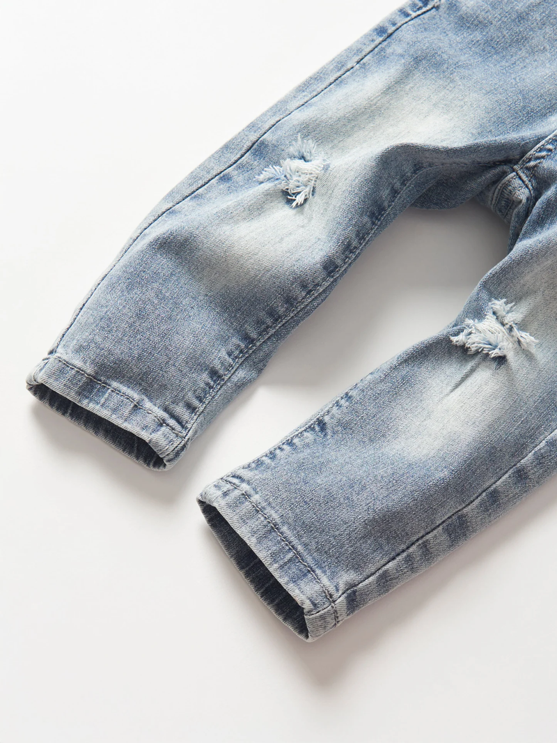 Light Wash Paperbag Waist Denim