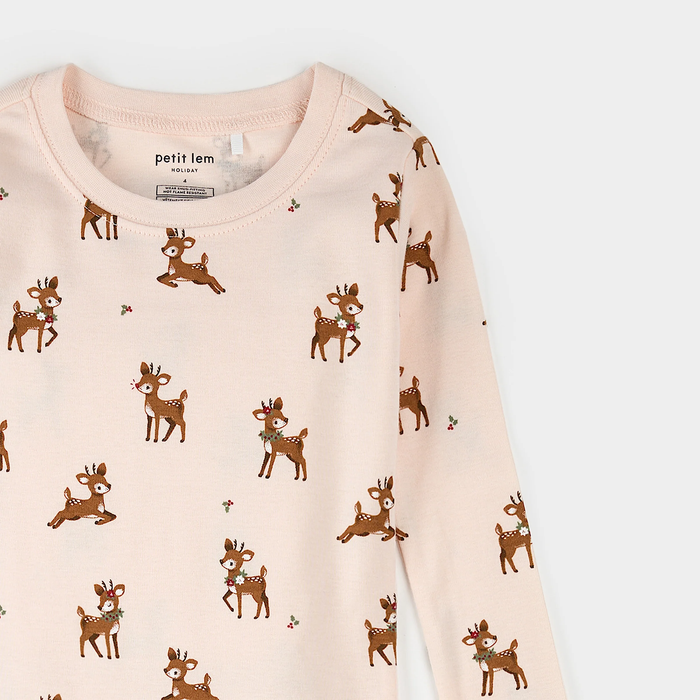 Reindeer Pink Pajama Set