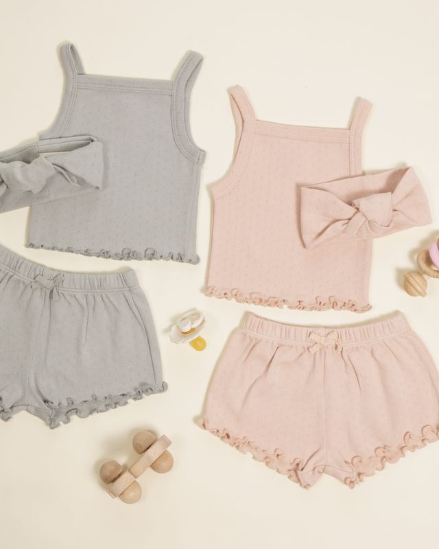 Sage Pointelle Tank + Shortie Set