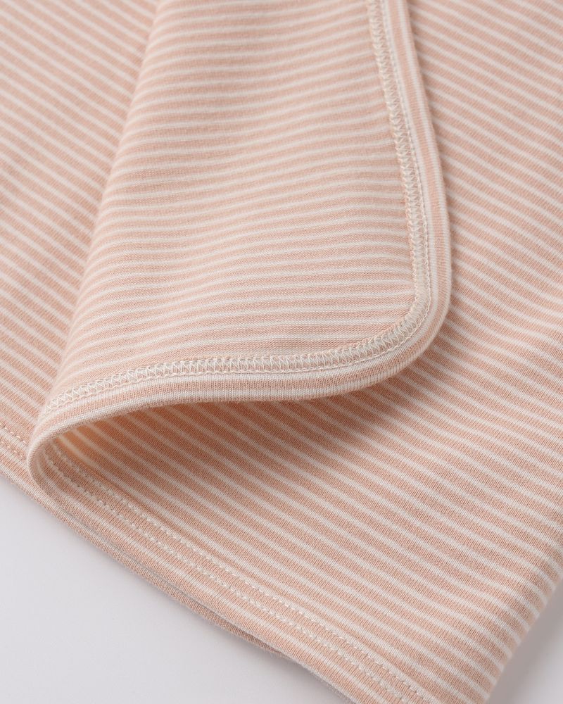 Melon Stripe Wrap Top + Footed Pant Set