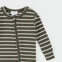 Green Striped Modal Ribbed Sleeper
